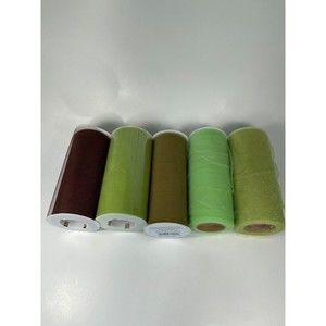 Tulle Fabric FALL colors- green & brown - 5 spools of 6"  opened and some used